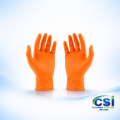 Orange Gripster Nitrile Gloves Diamond Texture