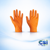 Orange Gripster Skins Nitrile Gloves with Heavy Duty Diamond Texture Ireland