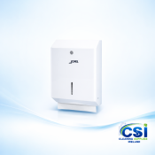 Polished chrome metal Z-fold hand towel dispenser for commercial washrooms