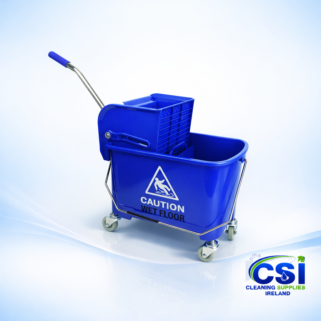 20 Litre Professional Mop Bucket with Side Press Wringer and Divider