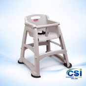 Restaurant High Chair – Plastic Stackable (+ Optional Tray)