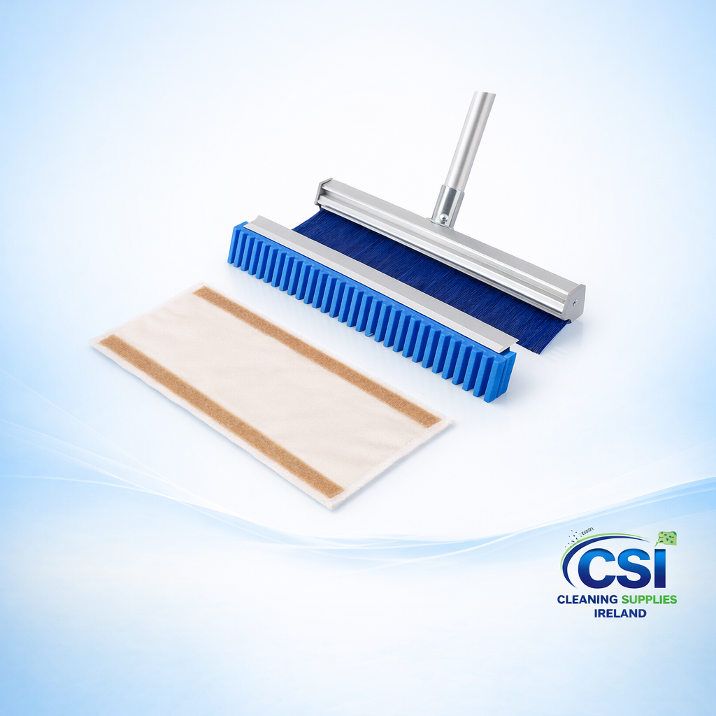 Riser-Shine professional manual escalator riser cleaning tool for airports and shopping centres