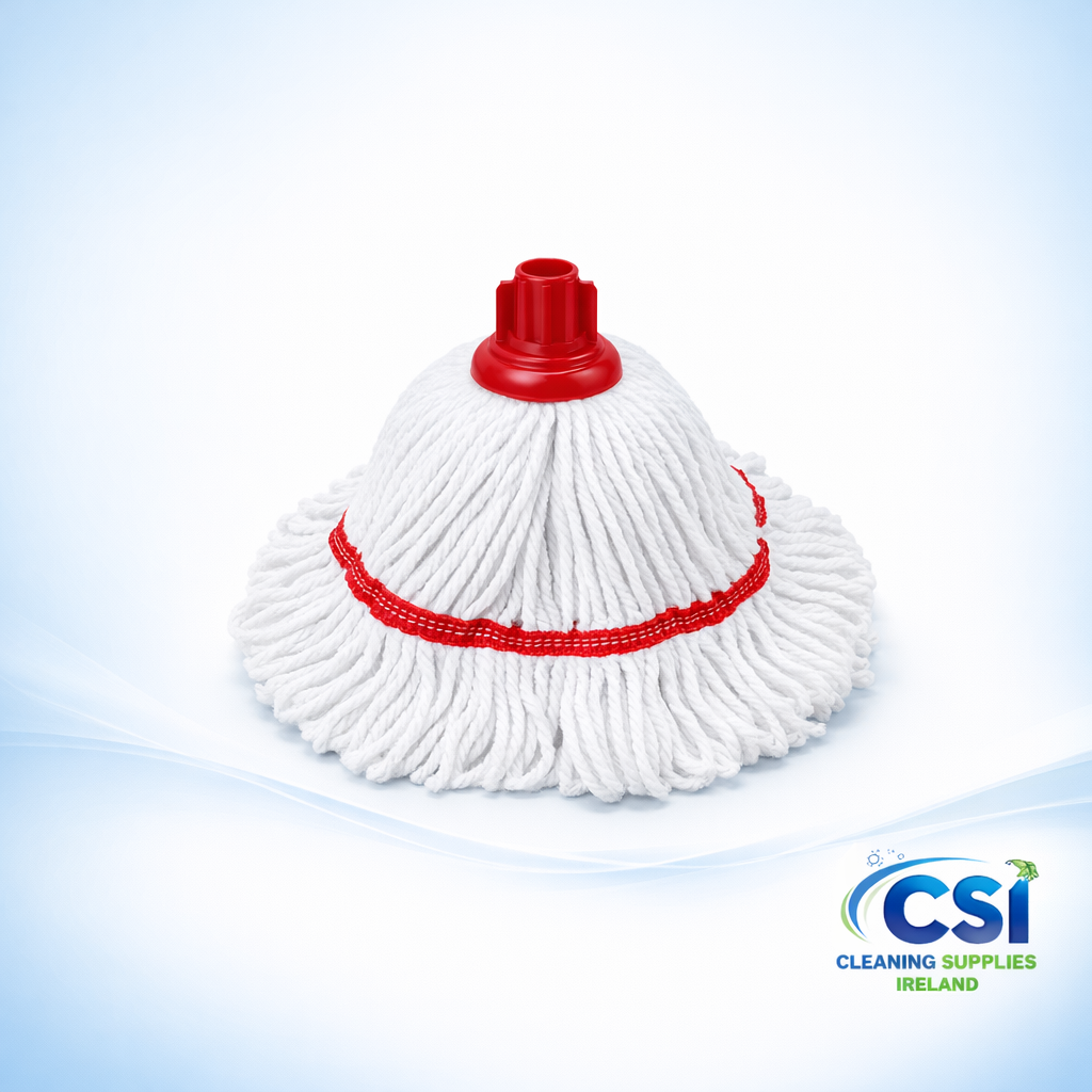 Robert Scott Hygiemix screw-in hygiene mop head with blue socket and stay-flat band