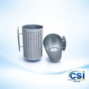 48 Litre Round Wall and Pole Mountable Litter Bin in Galvanised Steel Ireland