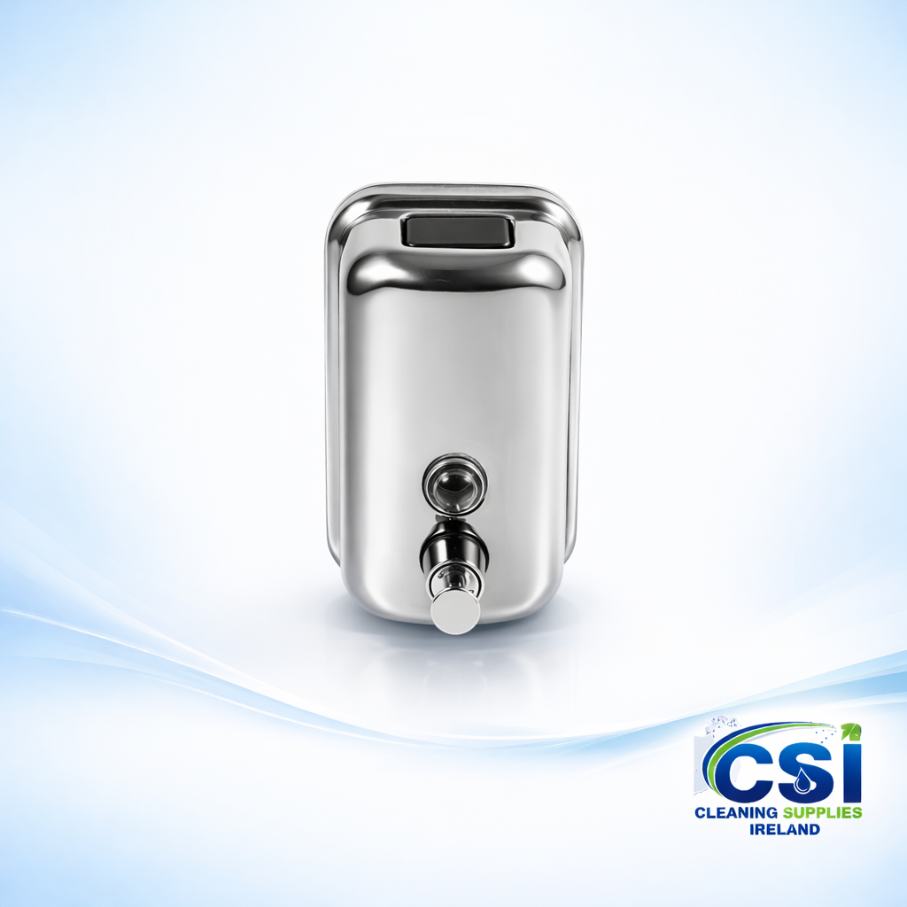 Stainless Steel Soap Dispenser Ireland 800ml Refillable Brushed Finish Wall Mounted Commercial