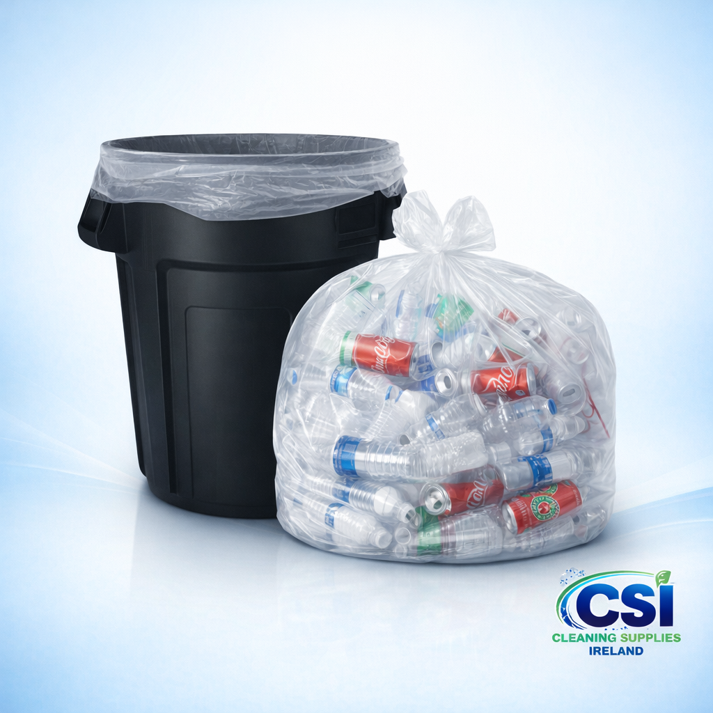 Strong Clear Refuse Bin Bags 29 x 37 Inch Heavy Duty - Case of 200