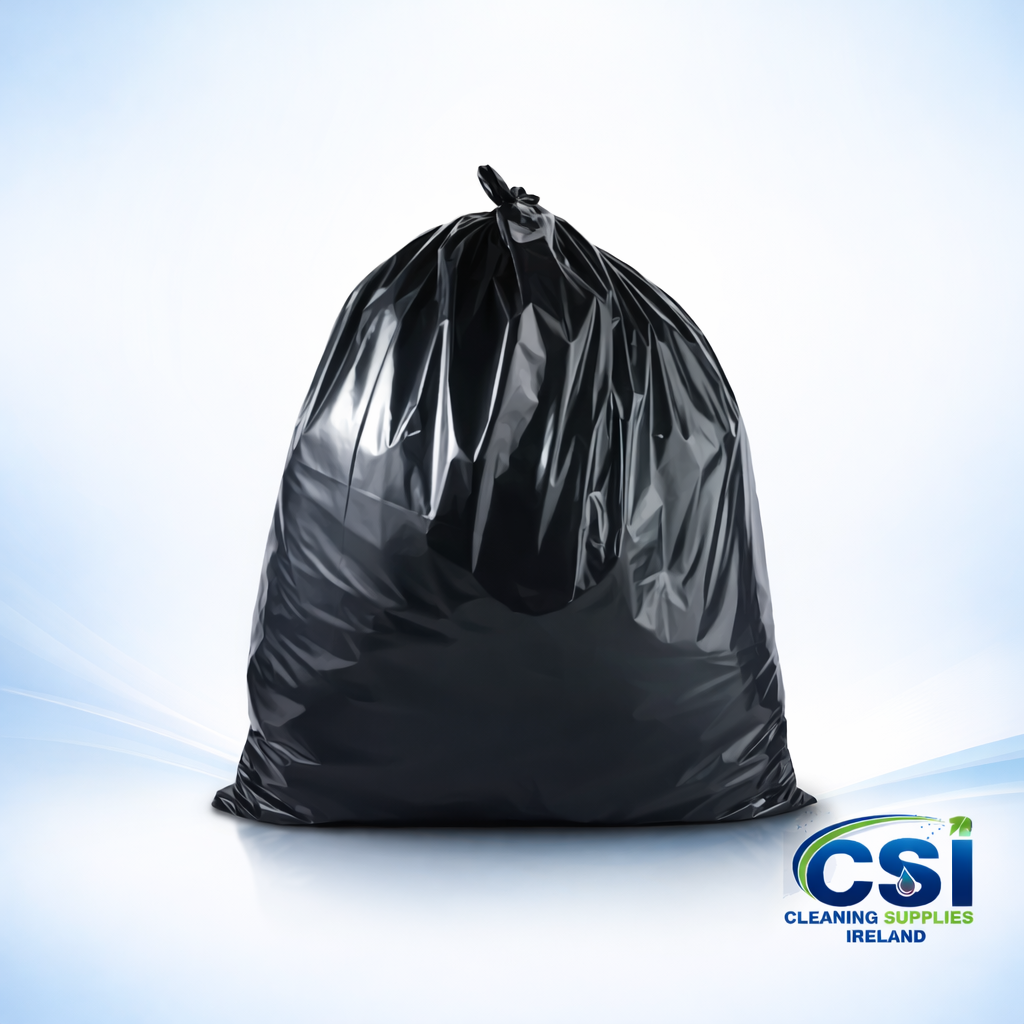 Super Heavy Duty Black Bin Bags 26x44 Case of 200 for Industrial Waste