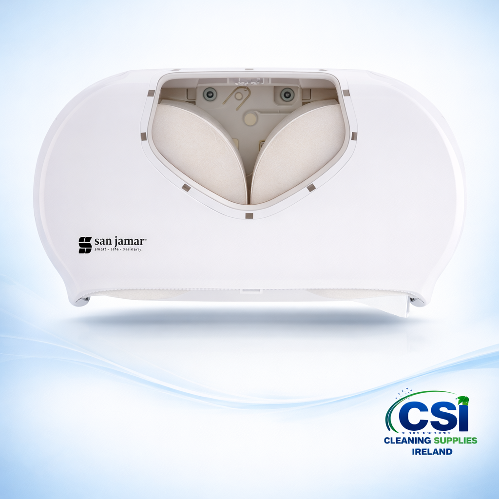 Twin Toilet Roll Dispenser with Sliding Waste Reduction System