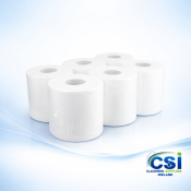 Field Name : Universal White Centrefeed Rolls 2-Ply Embossed 6 Pack for Commercial Cleaning