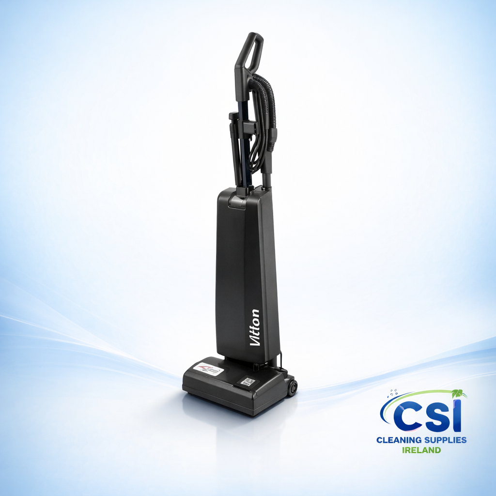 V350 Upright Commercial Vacuum Cleaner with dual motors and 350mm cleaning width