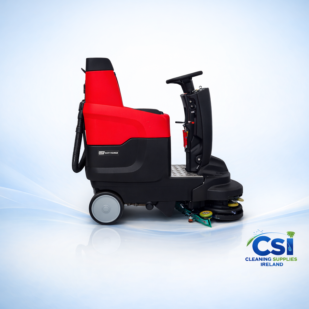 Victor SDR-80 professional ride-on floor scrubber drier with 80 litre tank and front-mounted brushes
