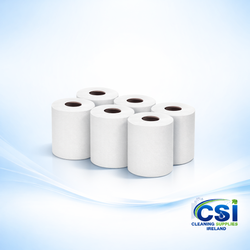 White Centrefeed Roll 2-Ply Pure Soft Wiping Paper 135m 6 Pack Ireland