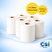White Centrefeed Roll 300m 1-Ply