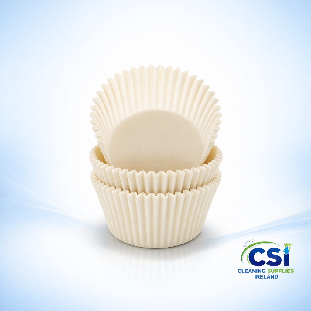 White Crimped Greaseproof Paper Bun Cases 45x25mm 1000 Pack for Professional Baking