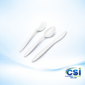 White Disposable Cutlery - Bulk 1000 Pack (Knife, Fork, Spoon)