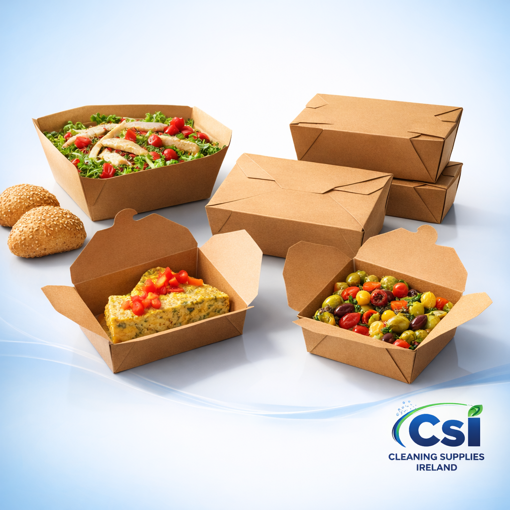 No.12 White Kraft Biobox 34oz leakproof and recyclable food containers for takeaway