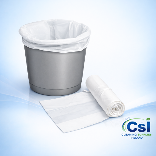 White Office Bin Liners 15L Small Bin Bags 1000 Pack Ireland