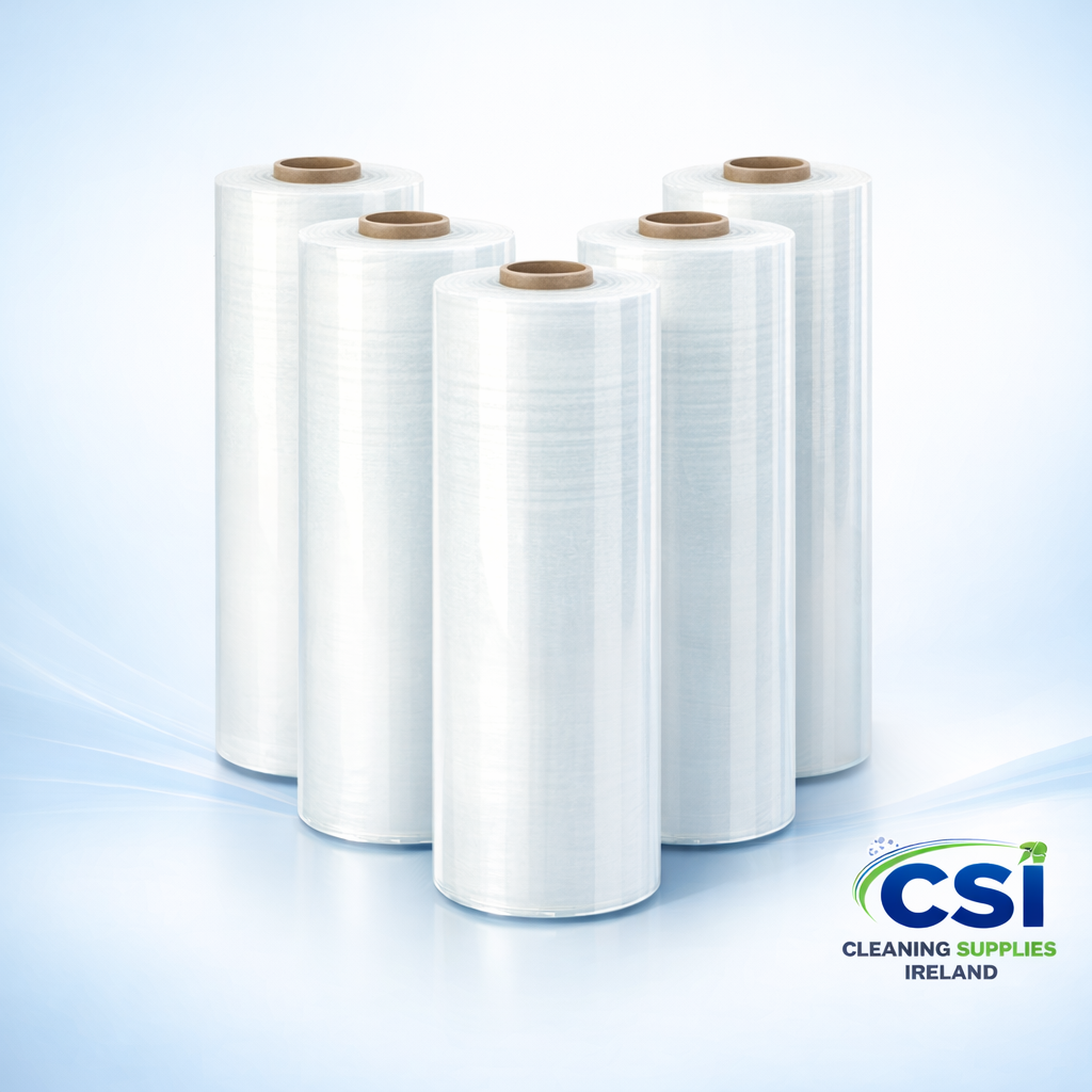 Bulk case of 2000 white pedal bin liners on perforated rolls for professional waste disposal