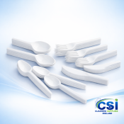 White Plastic Cutlery Wholesale Reusable Set