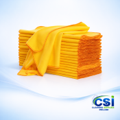 Large Yellow Polishing Dusters - Pack of 12 (Soft Flannelette)